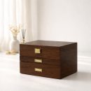 Large wooden vintage multi-layer jewelry storage box with drawers