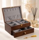 Vintage classic wooden jewelry storage box