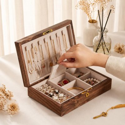 Vintage wooden decorative storage box