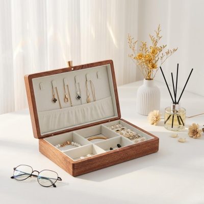 Small and exquisite vintage wooden jewelry box