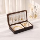 Small wooden portable jewelry storage box