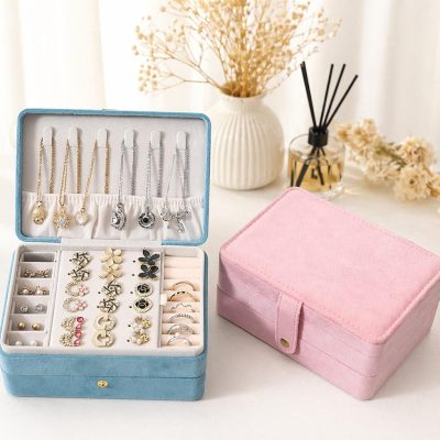 Multicolor portable travel jewelry storage box